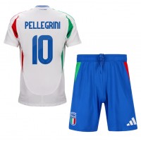 Italy Lorenzo Pellegrini #10 Replica Away Minikit Euro 2024 Short Sleeve (+ pants)